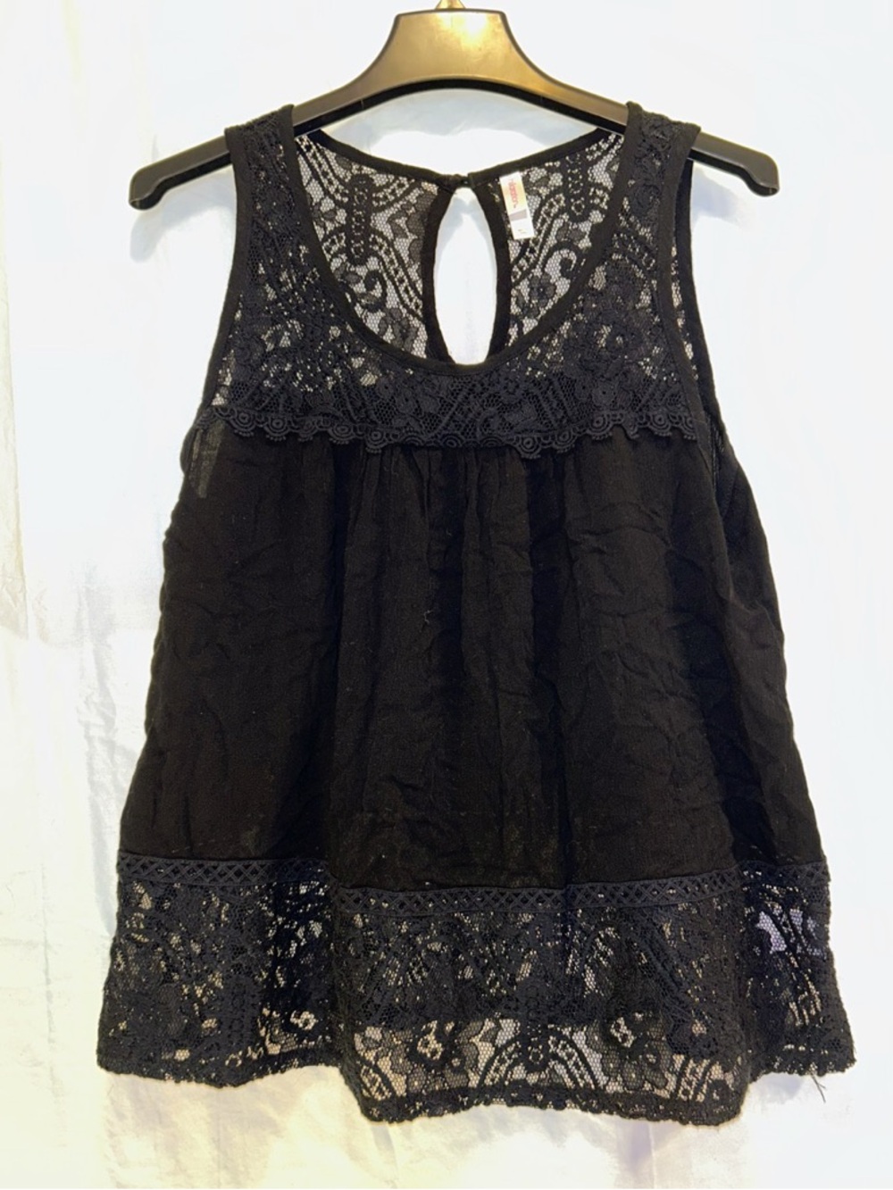 Xhilaration Black Lace Tank Top